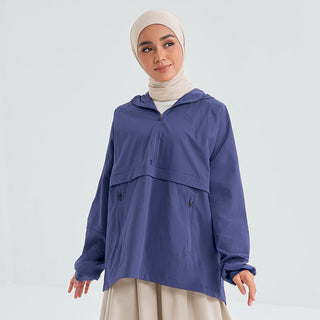 Half Zip Parka - Indigo