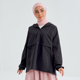 Half Zip Parka 2.0 - Black - Apparel - TudungPeople