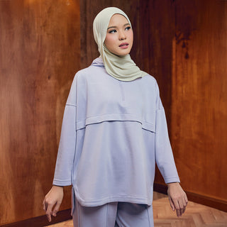 Half Zip Sweatshirt - Periwinkle - Apparel - TudungPeople