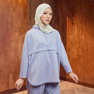 Half Zip Sweatshirt - Periwinkle - Apparel - TudungPeople