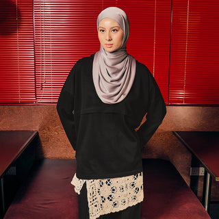 Half Zip Sweatshirt - Black