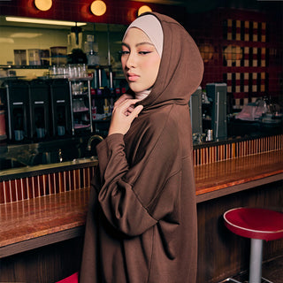 Half Zip Sweatshirt - Dark Brown