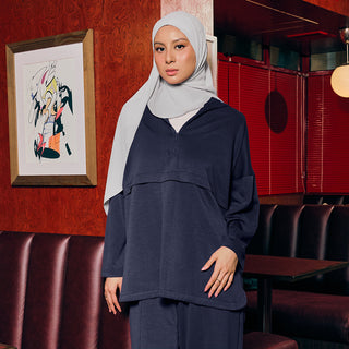 Half Zip Sweatshirt - Marine