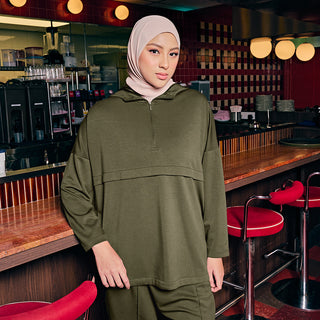 Half Zip Sweatshirt - Olive