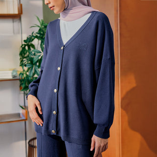 Knitted Cardigan - Dark Blue