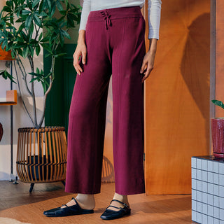 Knitted Pants - Burgundy