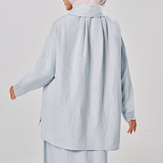 Linen Back Pleat Shirt - Sterling