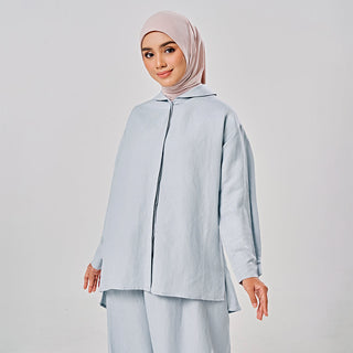 Linen Back Pleat Shirt - Sterling
