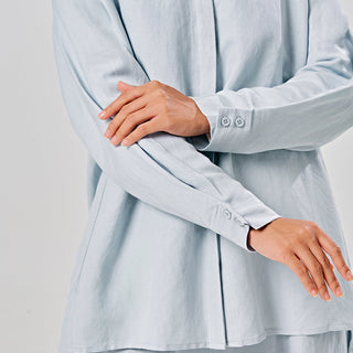 Linen Back Pleat Shirt - Sterling