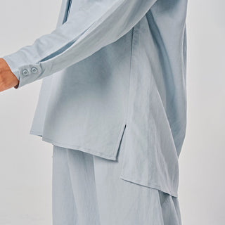 Linen Back Pleat Shirt - Sterling