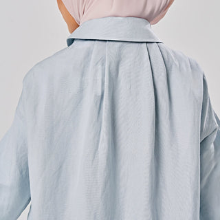 Linen Back Pleat Shirt - Sterling