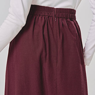 Linen Skirt - Burgundy