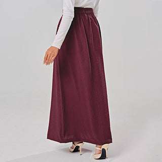 Linen Skirt - Burgundy
