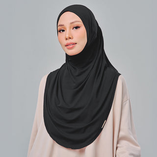 (Nano) Najwa Sport Nour 3.0 - Black - Active - TudungPeople