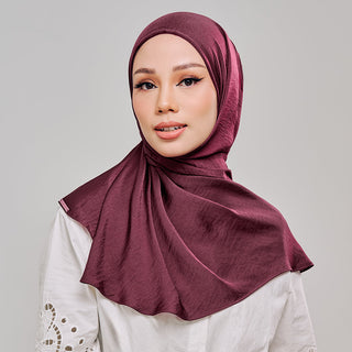 Niya Satin in Burgundy - Instants - TudungPeople
