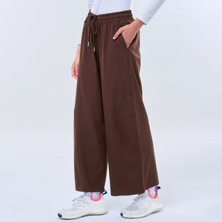 TudungPeople Panel Pants in Coco color, stylish loose-fit apparel with panel design, casual and comfortable for everyday wear.