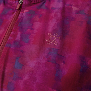 Printed Half Zip Parka - Abstract Berry
