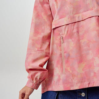 Printed Half Zip Parka - Abstract Blush