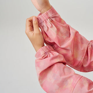 Printed Half Zip Parka - Abstract Blush