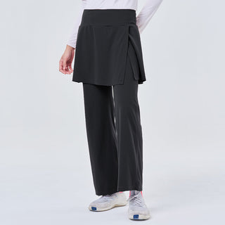 Black TudungPeople active skirt pants, stylish and comfortable athletic apparel for women, shown on a model.