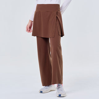 Dark brown TudungPeople active skirt pants, stylish and comfortable apparel for active wear, with a modern fit and fabric details.