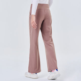 Brown straight active pants by TudungPeople, featuring a comfortable fit and casual athletic style.