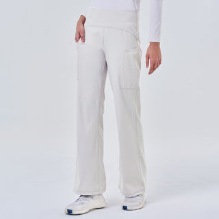 Light silver straight active pants by TudungPeople, showcasing a comfortable fit and sleek design for active wear.