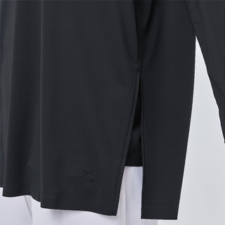 Black Dryfit tank top by TudungPeople, athletic sleeveless apparel, shown in a close-up image highlighting the fabric and fit.
