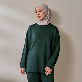 Back Pleated Sweatshirt - Forest - Apparel - TudungPeople
