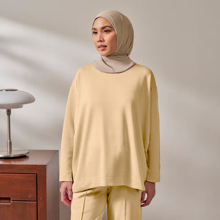 Oversized Sweatshirt - Soft Yellow - Apparel - TudungPeople