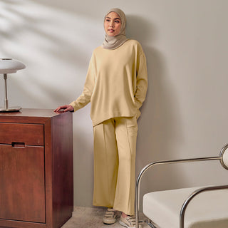 Oversized Sweatshirt - Soft Yellow - Apparel - TudungPeople