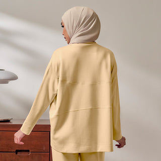 Oversized Sweatshirt - Soft Yellow - Apparel - TudungPeople