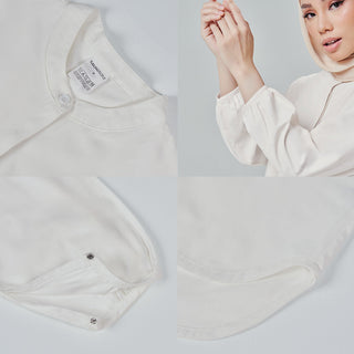 Apparel : Loose Top - White - TudungPeople